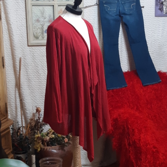 Woman Open front Cardigan knit Sweater - Picture 6 of 13